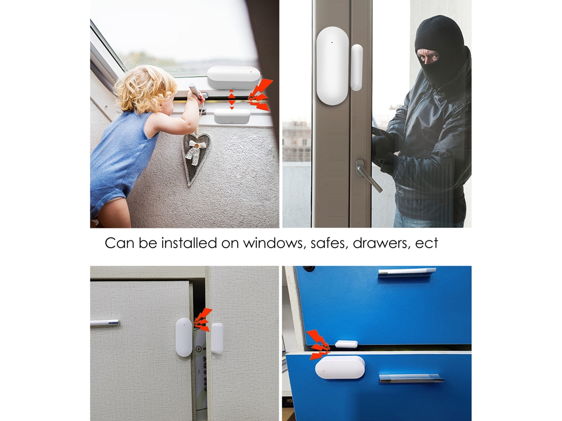 Sensor De Porta Wi Fi Com Alarme Em Tempo Real Detector Inteligente De Segurança Residencial