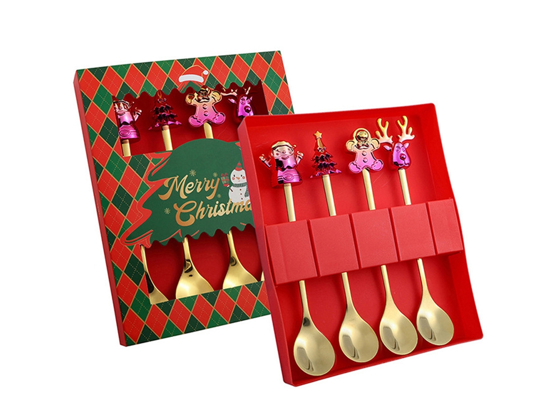 Conjunto de Talheres de Natal Colher em Aço Inoxidável RNEMITERY