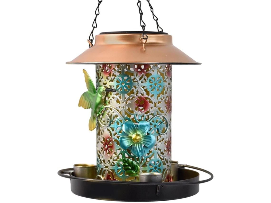 Bebedouro para Pássaros com Luz Solar, Lanterna Solar Decorativa e Fonte de Água para Jardim, para Observadores de CHABERLU
