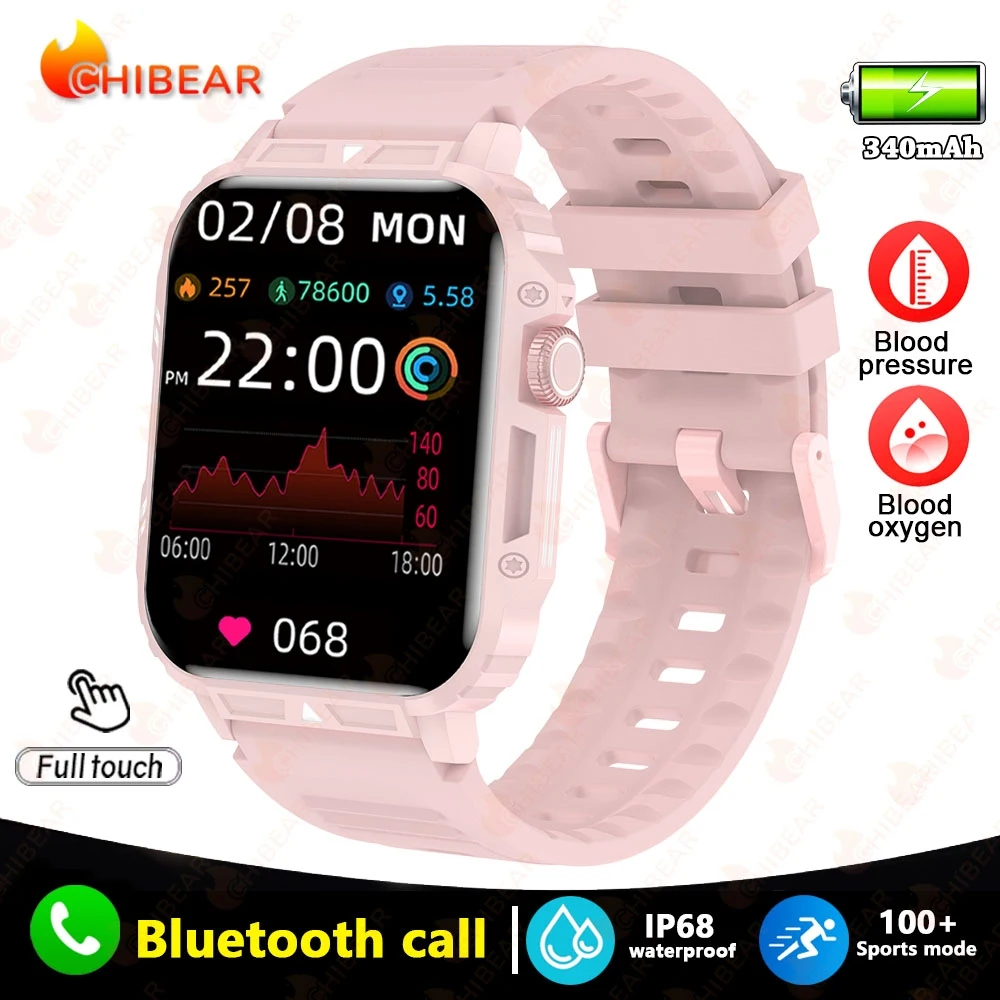 (pulseira De Silicone Rosa) Smartwatch, Gps, Monitoramento De Saúde, À Prova D'água, Assistente De Voz Por Ia, Chamadas Bluetooth