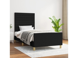 Estrutura De Cama Sem Colchão 90x190 Cm Tecido Preto