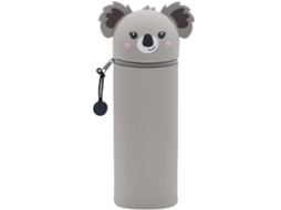 Estojo para Lápis, com Zíper, Macio, Silicone, Cinza, Kawaii, Escolar, Escritório AQUAFORGE