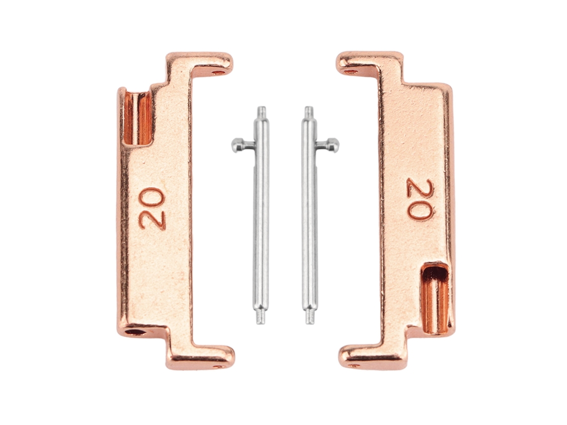 Adaptador de Pulseira de Relógio de Metal 20 para 22mm, Dourado Rosa