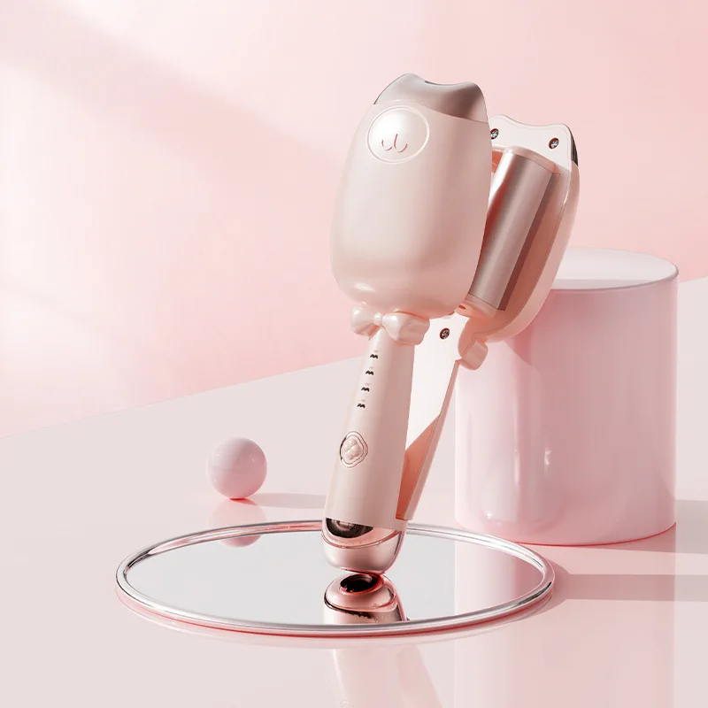 (rosa) Presilha De Cabelo Com Ondas Grandes De 1,23 Polegadas, Estilo Permanente, Em Lã Ondulada, Com Formato De Ovo.