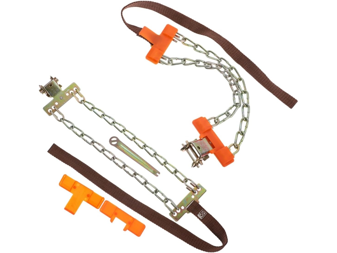 Conjunto de 2 cintas antiderrapantes ajustáveis para pneus de carro, ideais para neve e gelo.