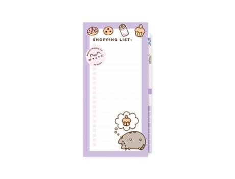Bloco De Notas Magnético Shopping List Lapis Pusheen Moments Nmge014