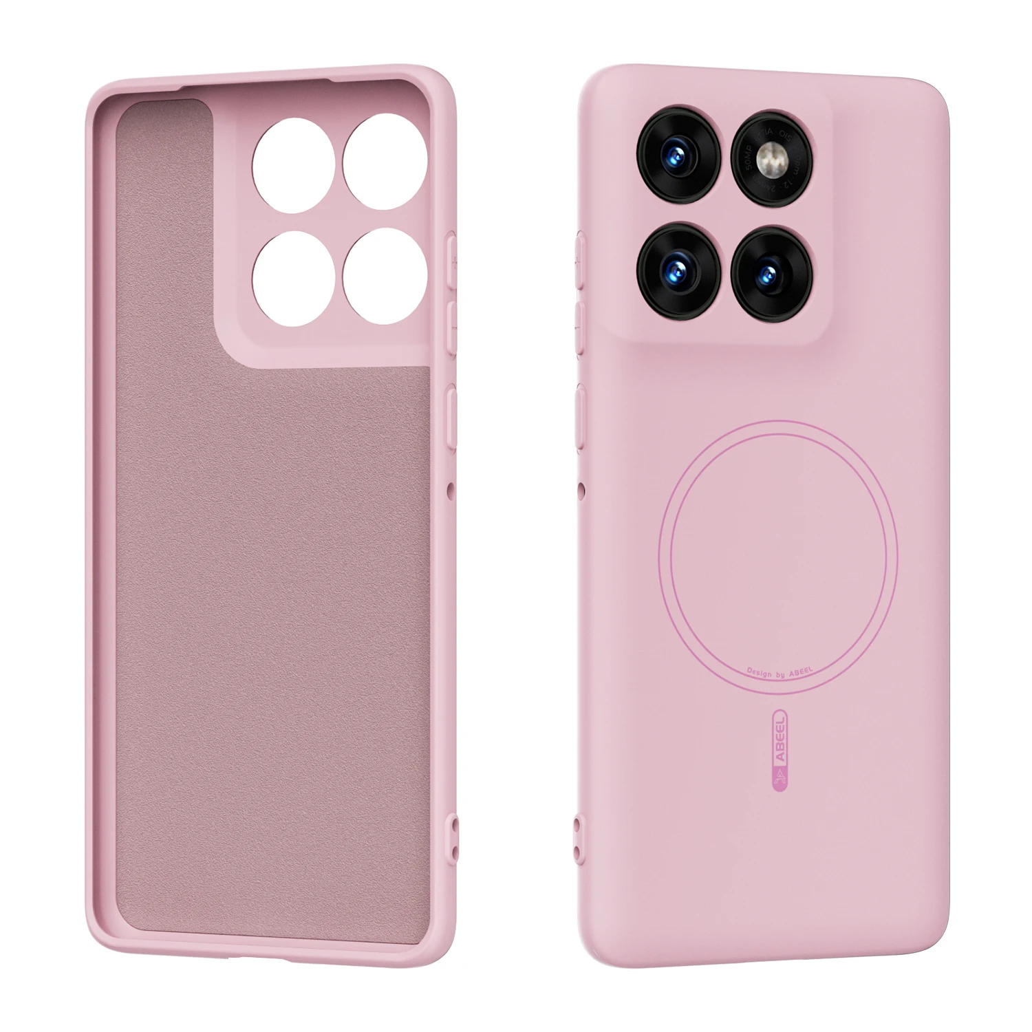 (rosa, Motorola Edge 60) Capa De Celular Em Silicone Líquido, Capa Protetora Magnética Macia À Prova De Choque