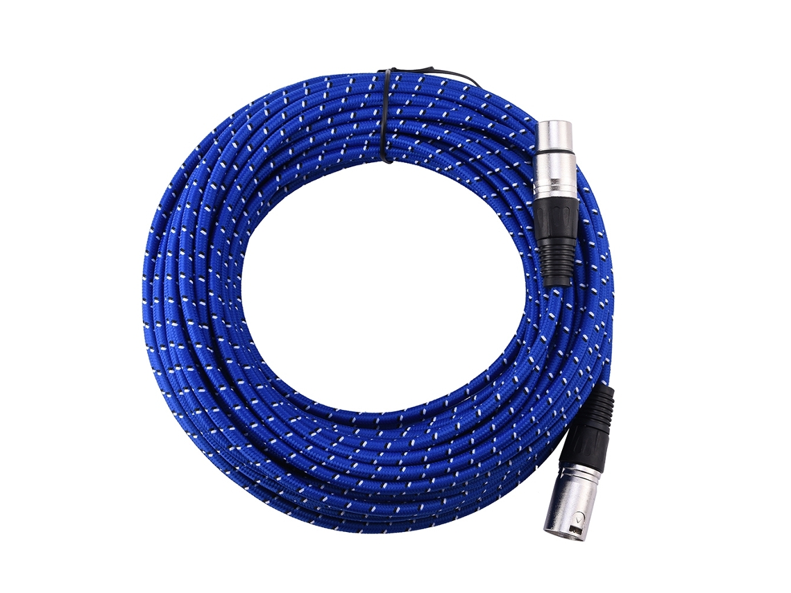 Cabo Extensor De Microfone Xlr 3 Pinos Macho Para Fêmea 20m Nylon Tecido