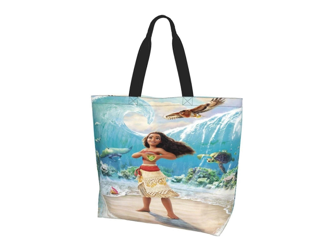 Cartoon Moana Totes Bag Compras Bolsas de Ombro para Mulheres Dobrável Trabalho de Viagem Grande Reutilizável Portátil Bolsa de Compras GOKOCO
