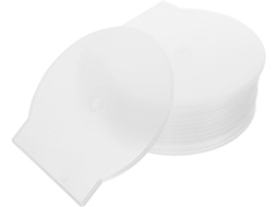 Conjunto de 50 caixas organizadoras para CDs, discos portáteis e DVDs.