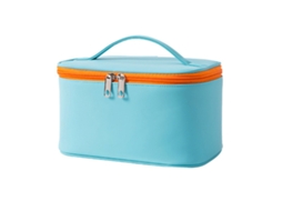 Bolsa de Maquiagem Portátil À Prova D'água de Couro Pu com Alça para Viagem