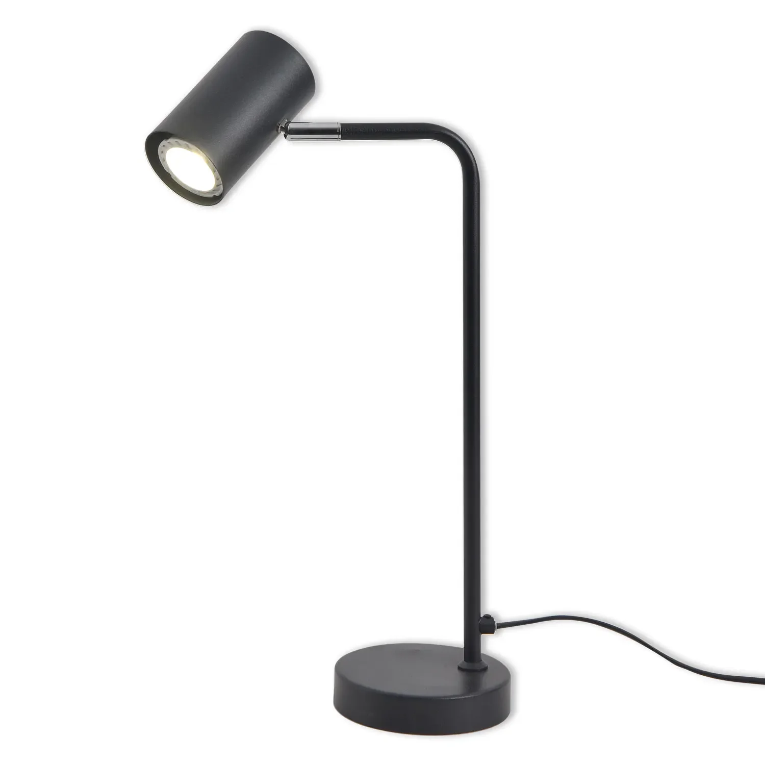 Candeeiro De Mesa De Aço Preto Adara Lúzete