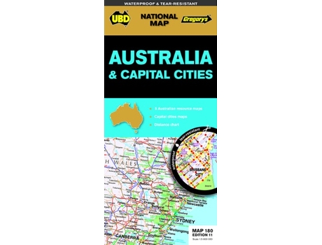 Livro Australia amp Cities Map 180 11th ed de UBD Gregory's (Inglês)