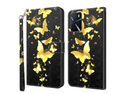 Capa Para Celular Oppo A16 / A54 5g Com Estampa 3d Em Tpu + Couro Pu