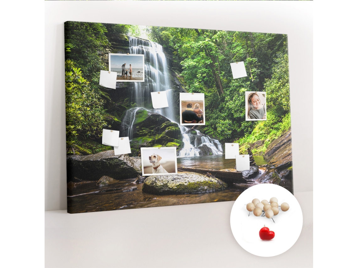 Quadro De Cortiça Cascata Na Floresta Para O Escritório Espelharte (140x100 Cm)