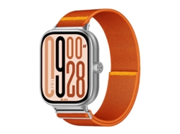 Bracelete Para Redmi Watch 6 / 5 / Xiaomi Band 9 Pro / 8 Pro - Nylon Elástico - Laço Único Ajustável Laranja