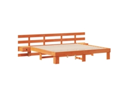 Estrado De Cama Plataforma Vidaxl Castanho Madeira De Pinho Maciça (180x200 Cm)