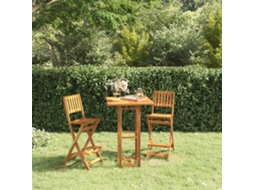 3 Pcs Conjunto De Bar Para Exterior Madeira De Acácia Maciça Dkd Home Decor