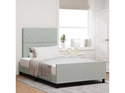Vidaxl Cama Box Com Cabeceira Cinzento-claro 120 X 200 Cm Veludo
