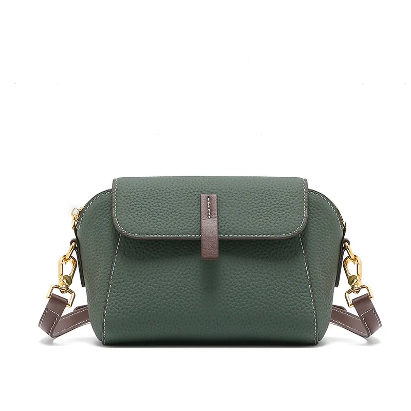 (207-azul) Bolsa Feminina 100% Em Couro Genuíno, Bolsa Transversal Feminina De Luxo E Design Moderno.