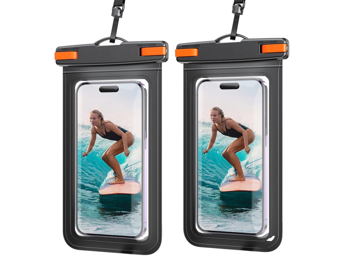 Capa Yuysan Para Telemóvel, Pvc Táctil Para Natação E Mergulho, Preto Laranja