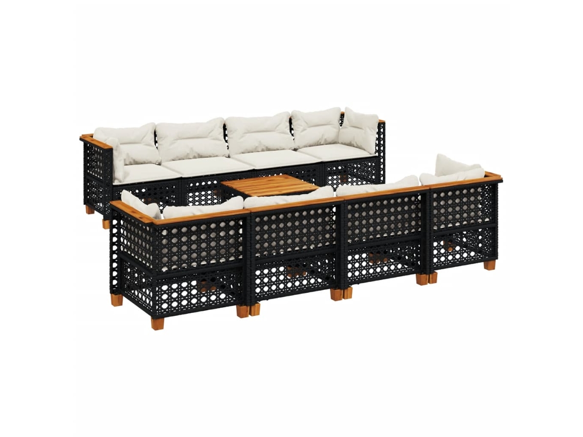 Garden Sofa Set, Garden Sofa Sets Vidaxl Preto Rattan / Vime (n/a)