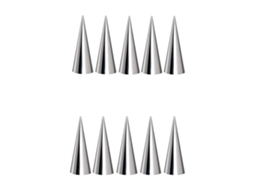 10 Moldes de Creme LAXISCREED Inox Cone