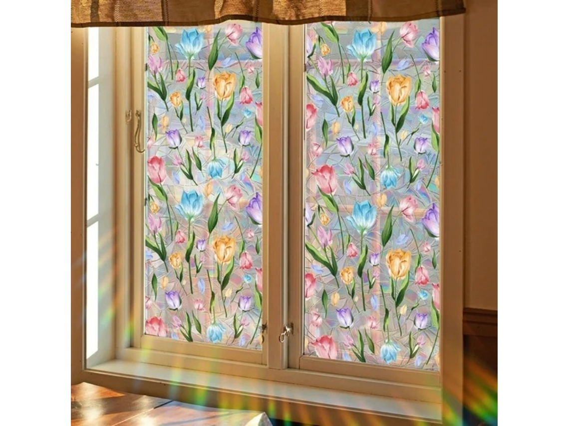 Película para Vitral, Película de Privacidade por Adsorção Electrostática, Bloqueia os Raios Uv, 40 Cm X 100 Cm HEXINYIGJLY