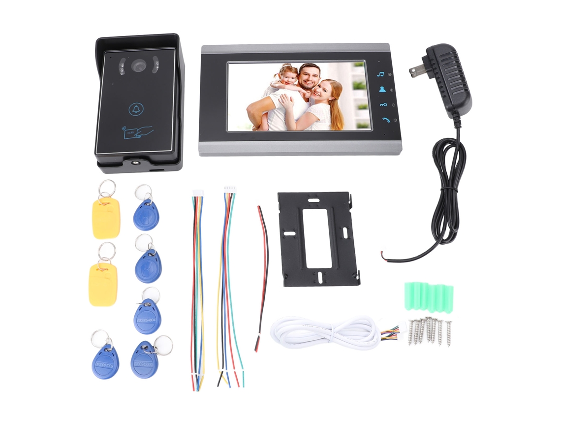Sistema De Interfone Com Tela Lcd Ahd 7 Polegadas 1080p Visão Noturna