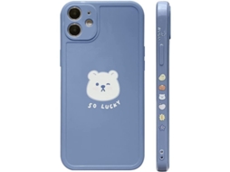 2026 capa para Iphone 11 Ursinho Marrom Bonito com Bochechas para Mulheres Meninas Fashion Slim Flexível
