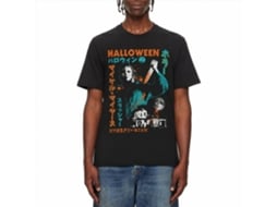 Rockinstone Halloween Movie Japanese Text And Splatter Black Adult T-shirt Size:xxl