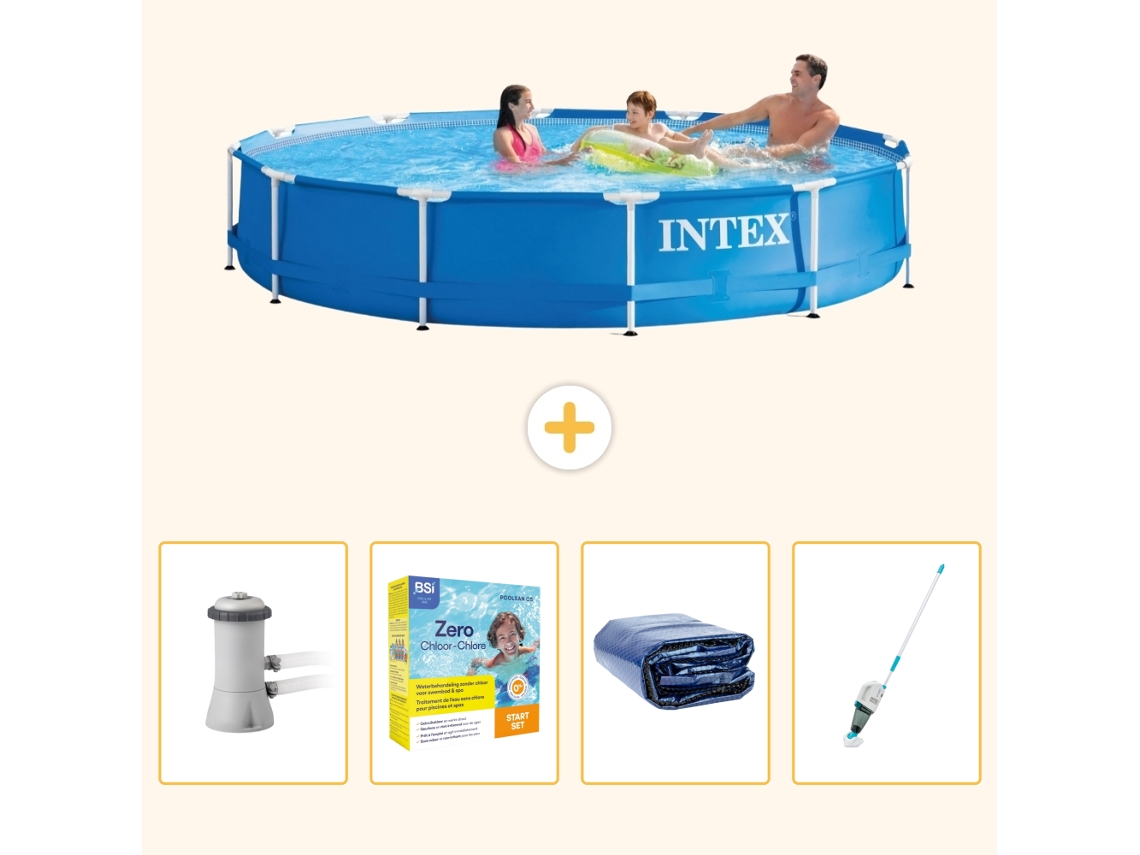 Intex Piscina Com Estrutura Redonda - 366x76 Cm - 5-peças S196