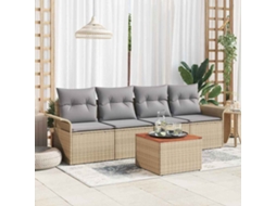 Vidaxl Conjunto De Sofá De Jardim 5 Unid. 4-número De Lugares