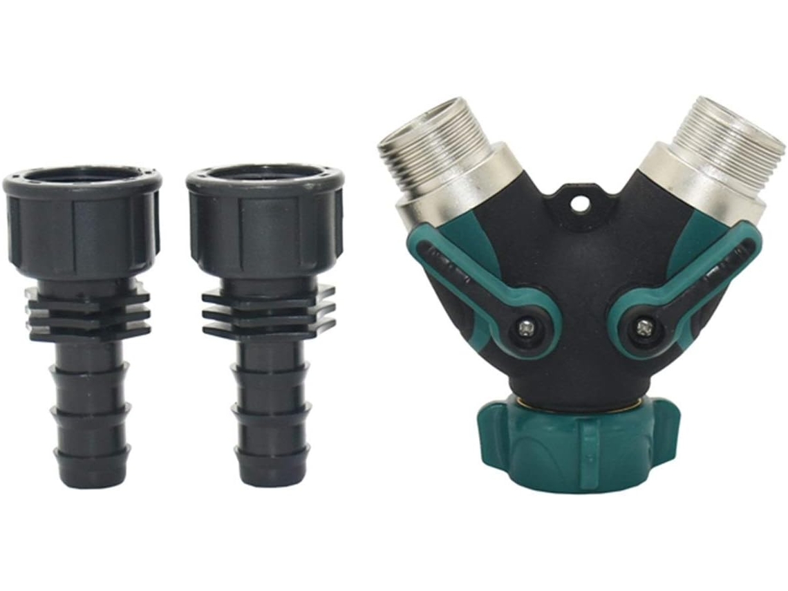 Válvula Desviadora 2 Vias para Mangueira de Jardim, 3/4'' Fêmea 1/2'' 3/4'', Conector Rápido em Y, Irrigação Pe