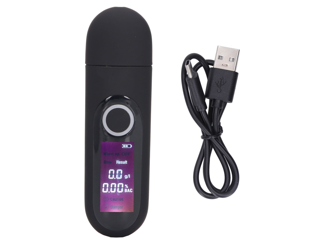 Testador de álcool portátil YURU com sensor de semicondutor e cabo USB