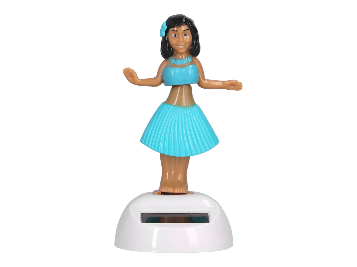 Primerox decoração Dançante Solar Boneca Hula Azul para Carro Ornamento Brinquedo Solar