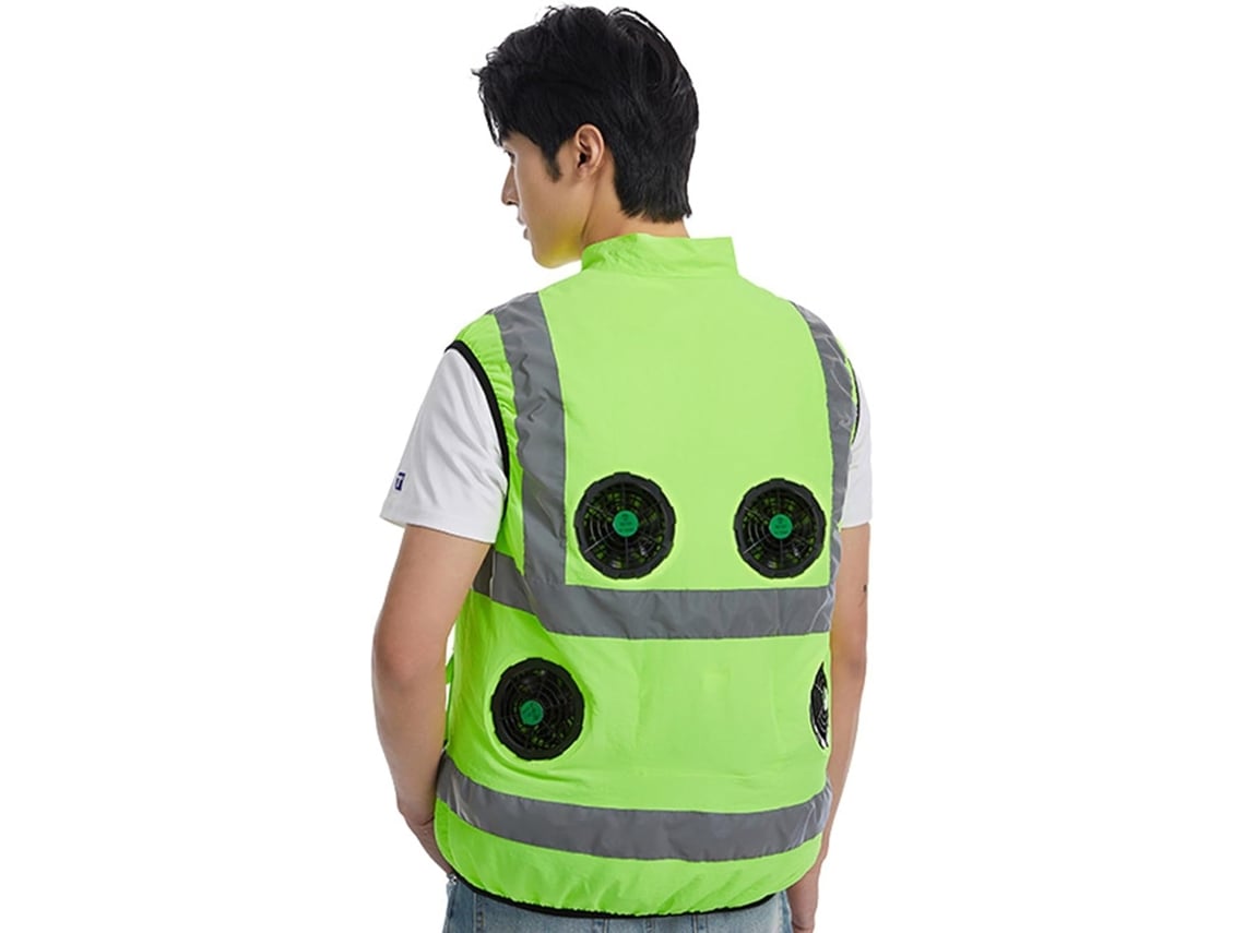 Colete De Trabalho Refletivo Com Ventilação Forçada, Verde