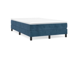Cama Boxspring Com Colchão 120x190 Cm Veludo Azul-escuro