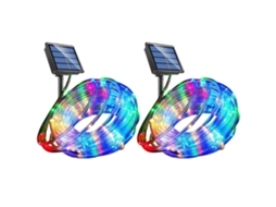 Luzes Corda Led Solar 40ft 100 Leds 8 Modos Ip67 Decoração S/MARCA