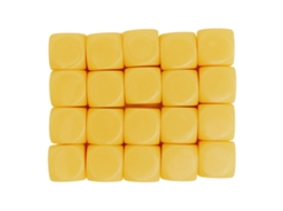Dados de plástico de esquinas redondas, branco, 16mm, brinquedos educativos, amarelo | S/MARCA