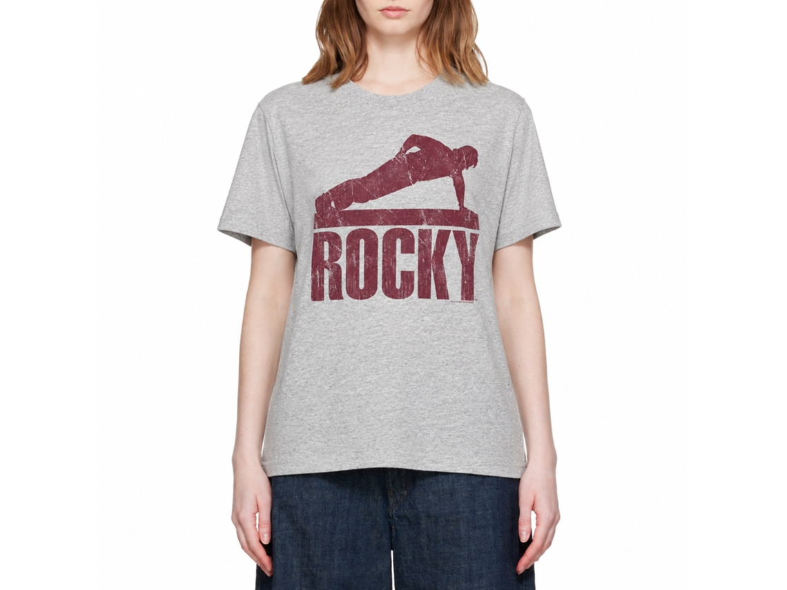 Rockinstone Rocky Movie Pushup Heather Gray Adult T-shirt Size:xl