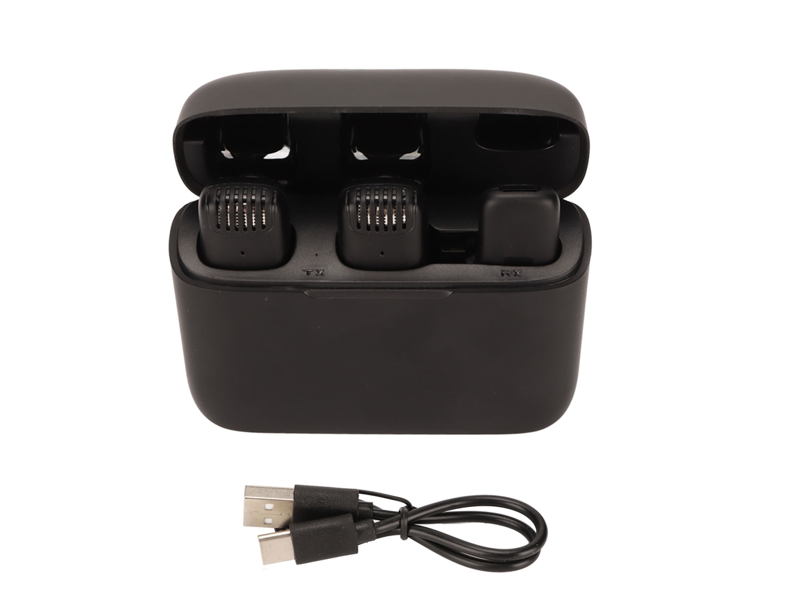 Aetheria microfone Lavalier Sem Fio Redução de Ruído Plug And Play com Estojo de Carregamento para Ios Streaming