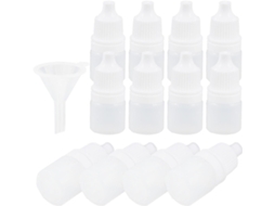 Frasco conta-gotas branco reutilizável de 3 ml, feito de plástico ABS leve, Com Tampa.
