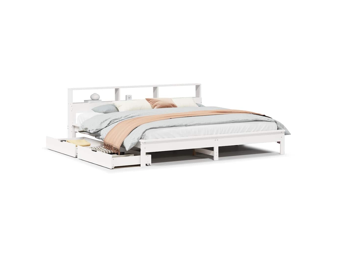 Bookcase Bed, Bookcase Beds Vidaxl Branco Madeira De Pinho (200 X 200 Cm)