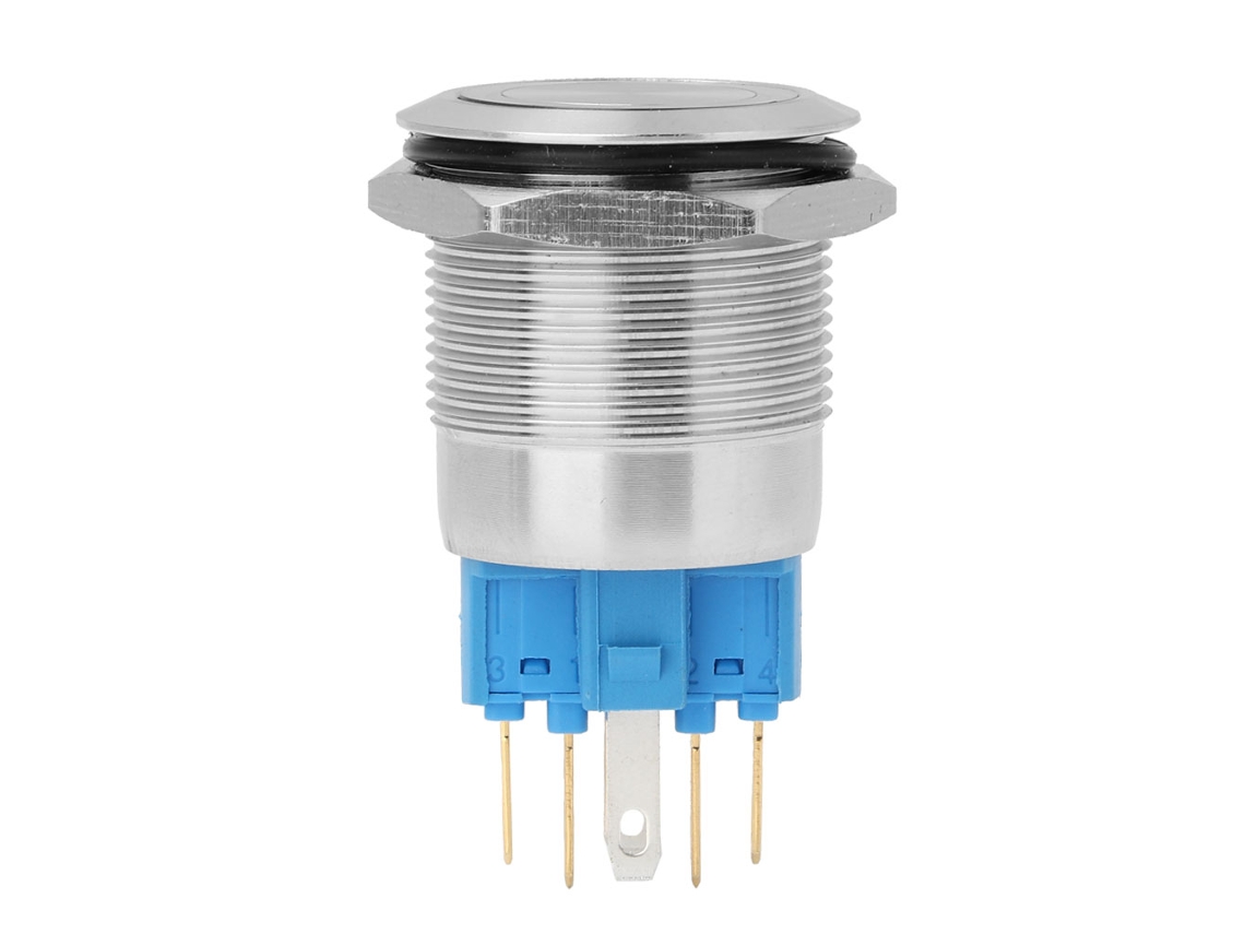 Interruptor Push Button Inox com Trava e Luz