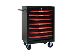 Caixa Ferramentas Metal, 7gavetas, Aço Preto+vermelho, Organizador kd