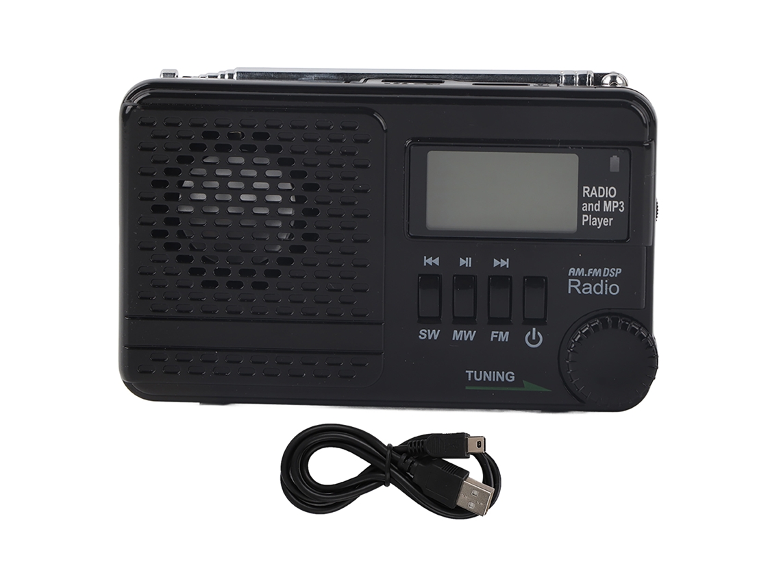Mali rádio Portátil Multifuncional com Reprodutor Mp3 Usb/tf, Alto falante Integrado e Rádio Fm/mw