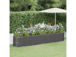 Vidaxl Canteiro Elevado Jardim 368x80x68 Aço Galvanizado Antracite