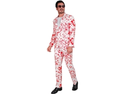 Fato branco com sangue simulado para homem