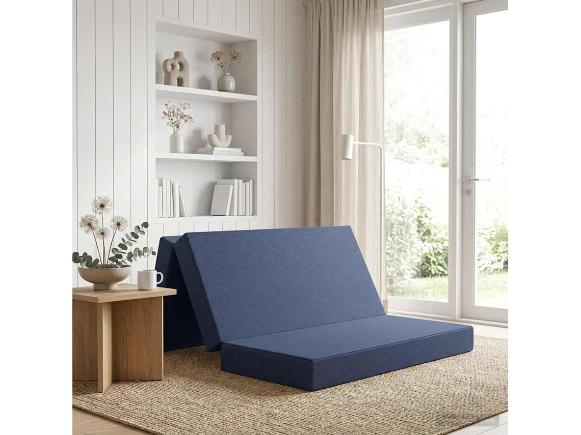 Vidaxl Sofá Cama Dobrável 140 X 67 X 45 Cm Azul